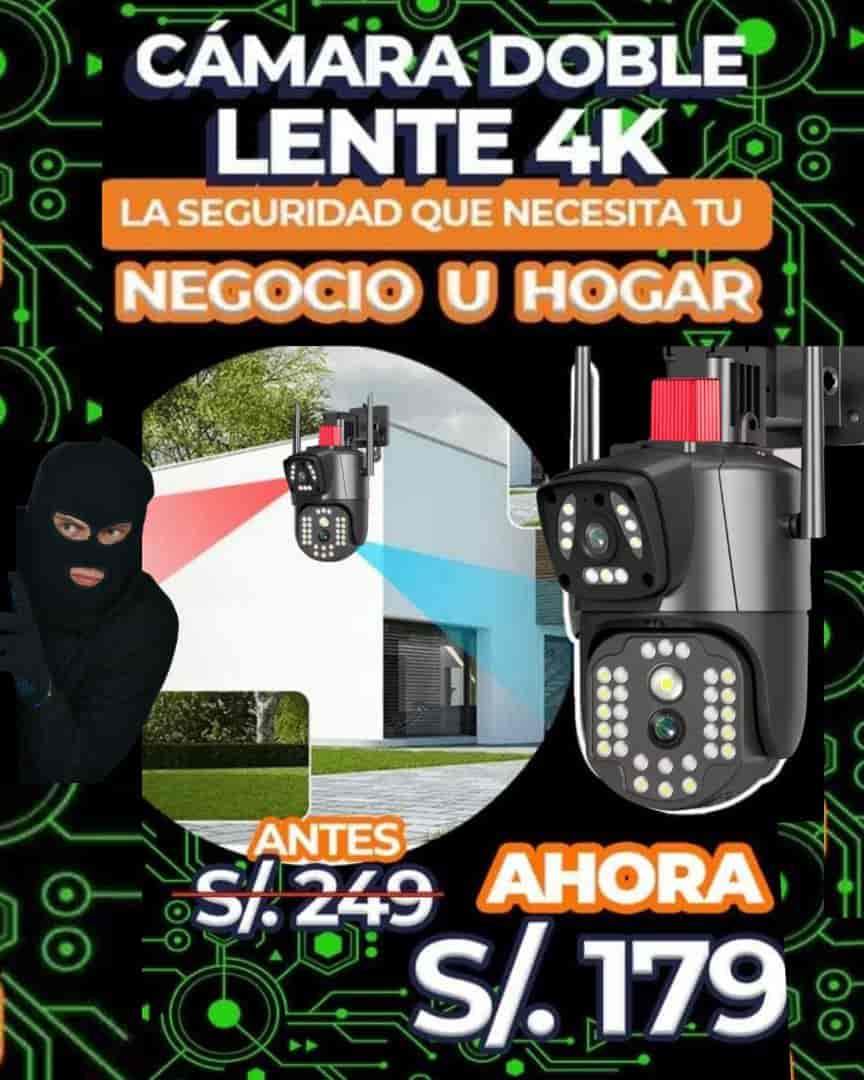 CÁMARA DE SEGURIDAD DOBLE LENTE HD PRO 4K